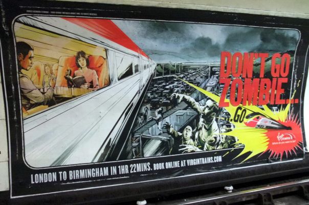Не будь зомби... Доходчивая реклама железнодорожного сообщения в Лондонском метро. Фото Елены Лапенко