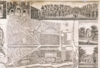 Жан Рок. План сада и изображение построек в Чизике. 1736
