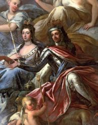 Уильям III и Мария II царствуют в Англии. Фреска в Гринвичском дворце