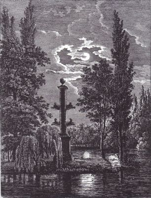 Ростральная колонна в Меревиле. Гравюра из книги Александра Лаборда Описание новых садов Франции (1808)