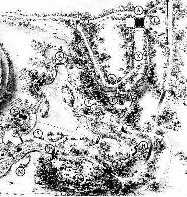 Фредрик Магнус Пипер. План Стоурхеда с вистами, отмеченными штриховыми линиями. 1779