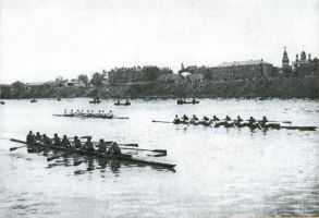 ЦПКиО. Состязание восьмерок на Москве-реке. Фото середины 1930-х годов