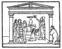 Ритуал в Храме Солнца. Возложение гранатовых яблок на алтарь